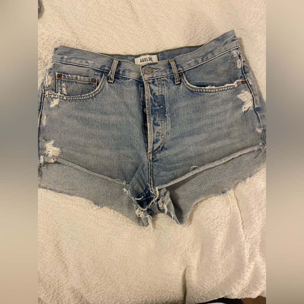 Agolde Light Blue Denim Shorts size 28